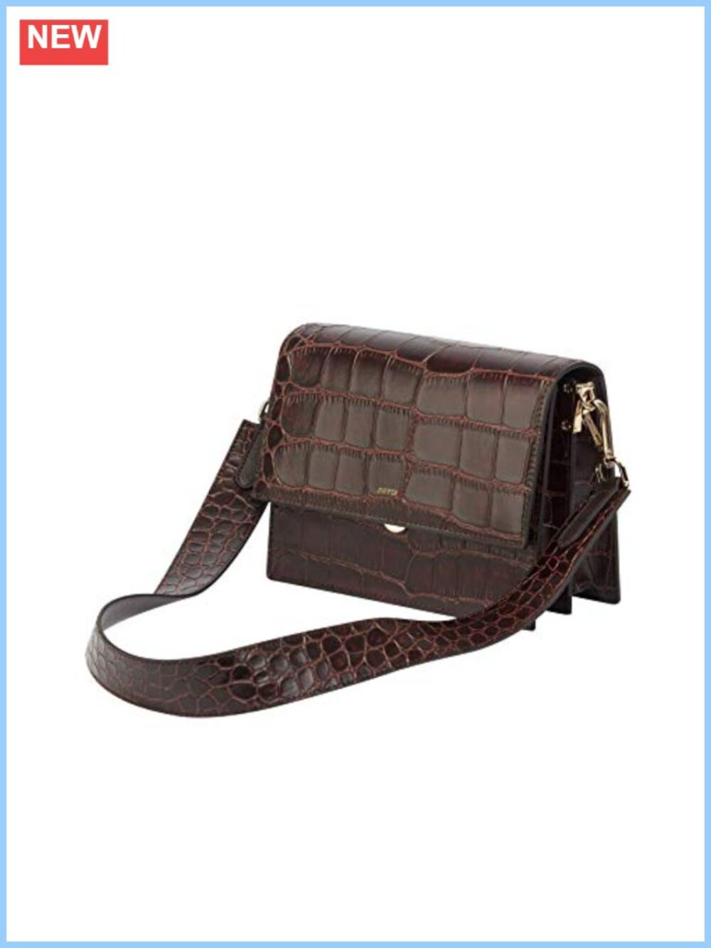 Vegan Leather Mini Flap Crossbody Bag Push-Lock Detachable Strap
